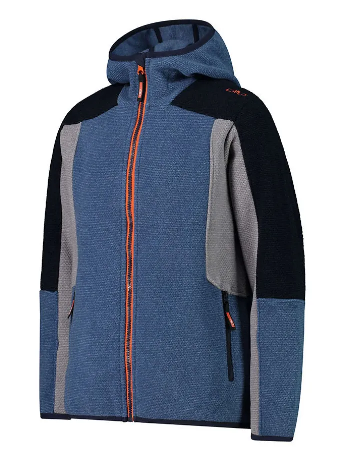 Fleecejacke in Dunkelblau/ Grau/ Schwarz