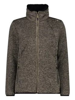 Fleecejacke in Hellbraun/ Schwarz