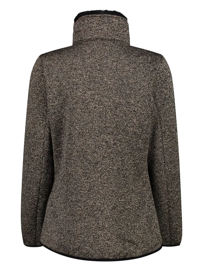 Fleecejacke in Hellbraun/ Schwarz