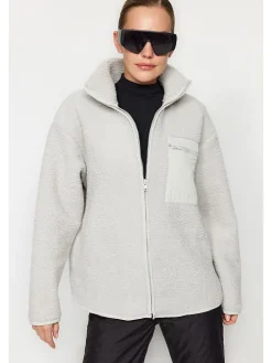 Fleecejacke in Hellgrau