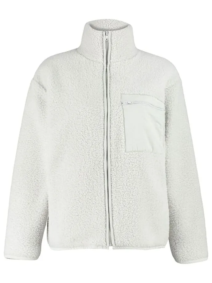 Fleecejacke in Hellgrau