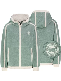 Fleecejacke in Mint/ Weiß