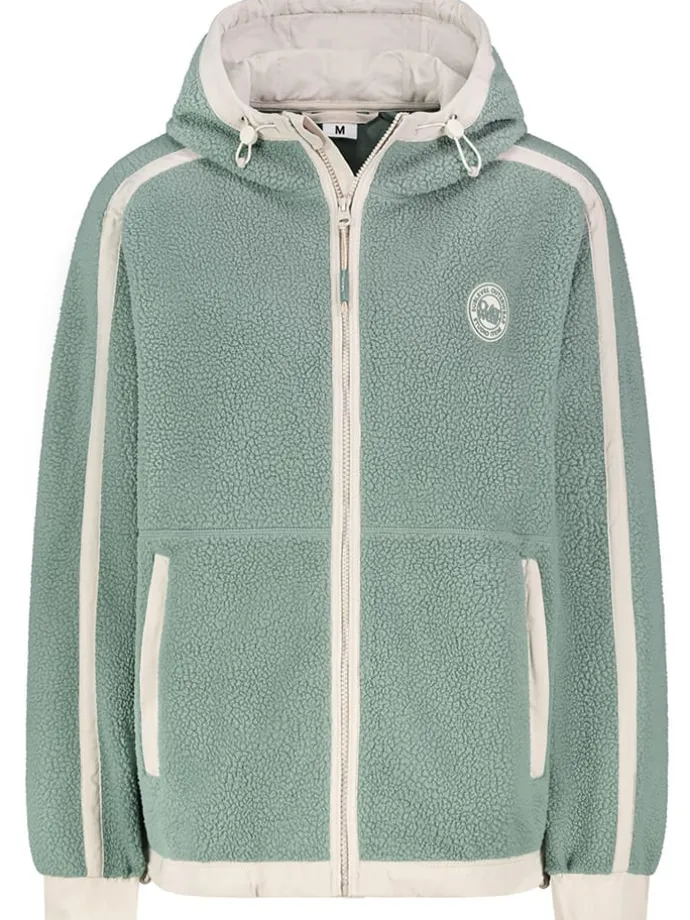 Fleecejacke in Mint/ Weiß