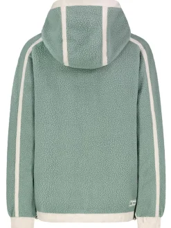 Fleecejacke in Mint/ Weiß