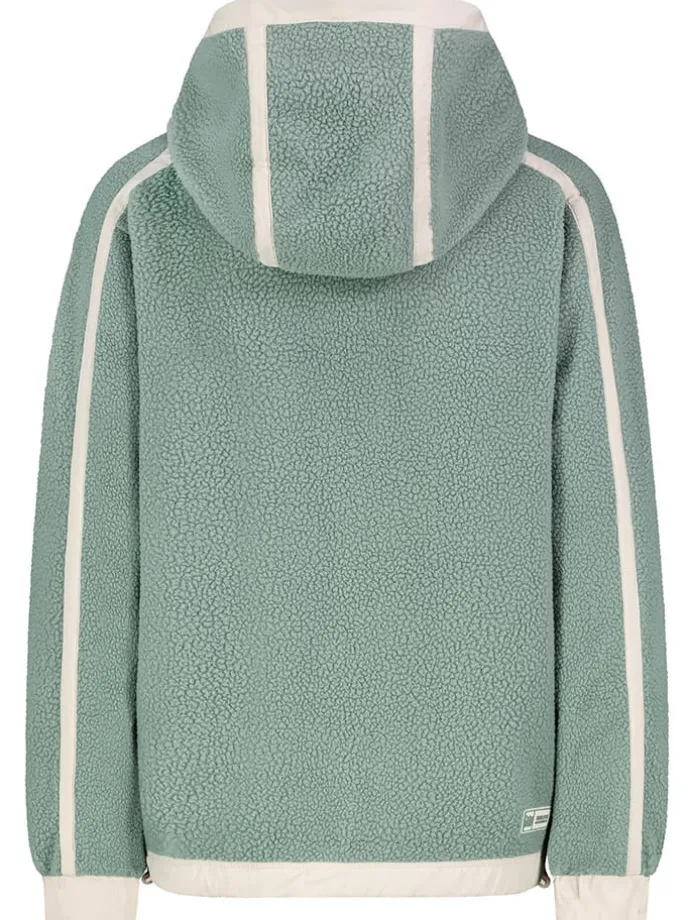Fleecejacke in Mint/ Weiß