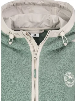 Fleecejacke in Mint/ Weiß