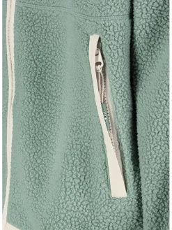 Fleecejacke in Mint/ Weiß