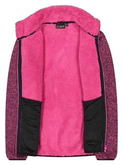 Fleecejacke in Pink/ Schwarz