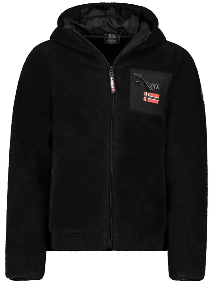 Fleecejacke in Schwarz