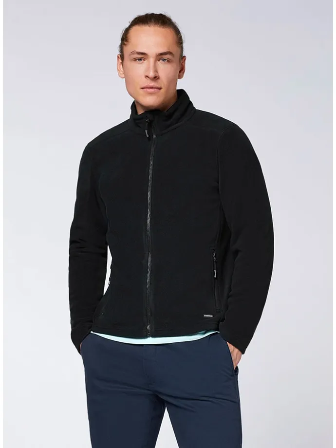 Fleecejacke in Schwarz