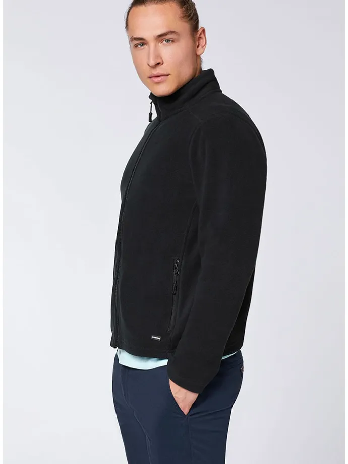 Fleecejacke in Schwarz