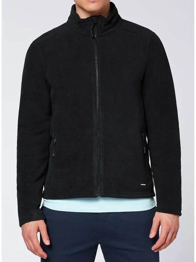 Fleecejacke in Schwarz