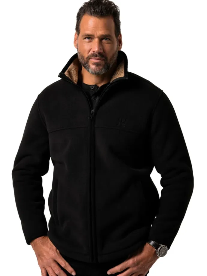 Fleecejacke in schwarz