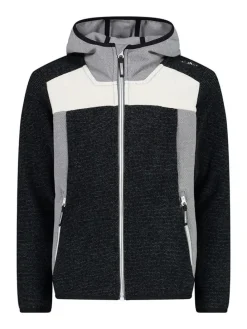 Fleecejacke in Schwarz/ Grau/ Weiß