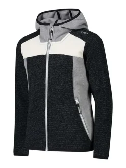 Fleecejacke in Schwarz/ Grau/ Weiß