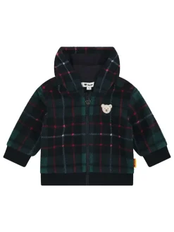 Fleecejacke in Schwarz/ Grün