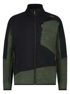 Fleecejacke in Schwarz/ Khaki