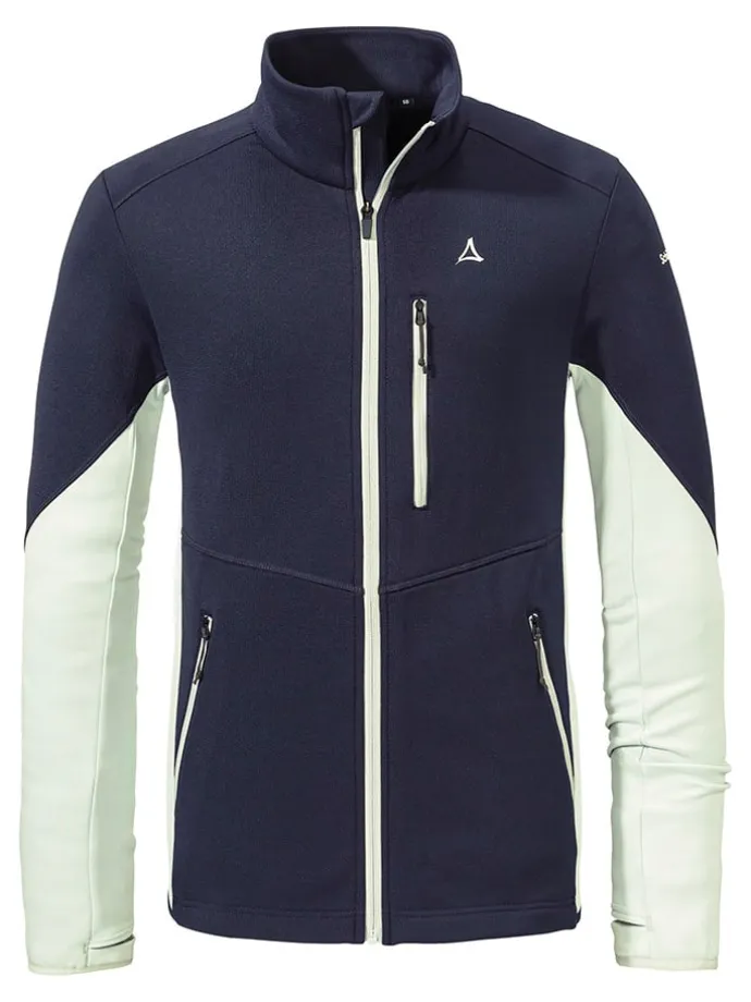 Fleecejacke "Lodron" in Dunkelblau/ Weiß