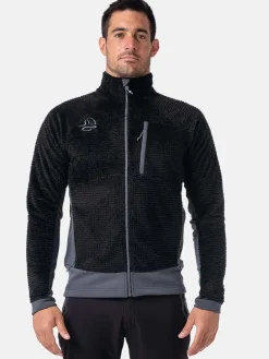 Fleecejacke "Lofter" in Schwarz/ Grau