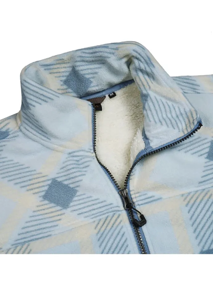 Fleecejacke "Moulins" in Beige/ Hellblau