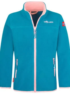 Fleecejacke "Oppdal" in Blau/ Rosa