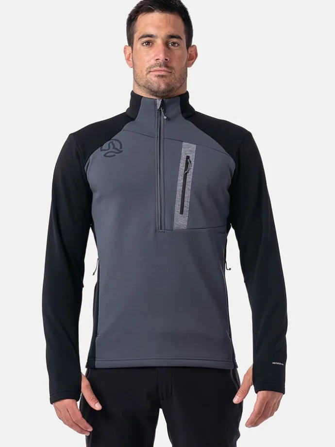 Fleecejacke "Punjak" in Schwarz/ Grau
