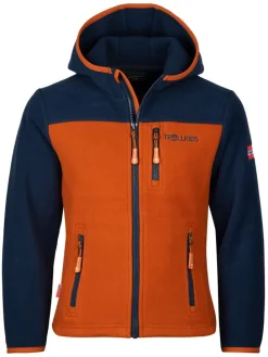 Fleecejacke "Stavanger" in Dunkelblau/ Orange