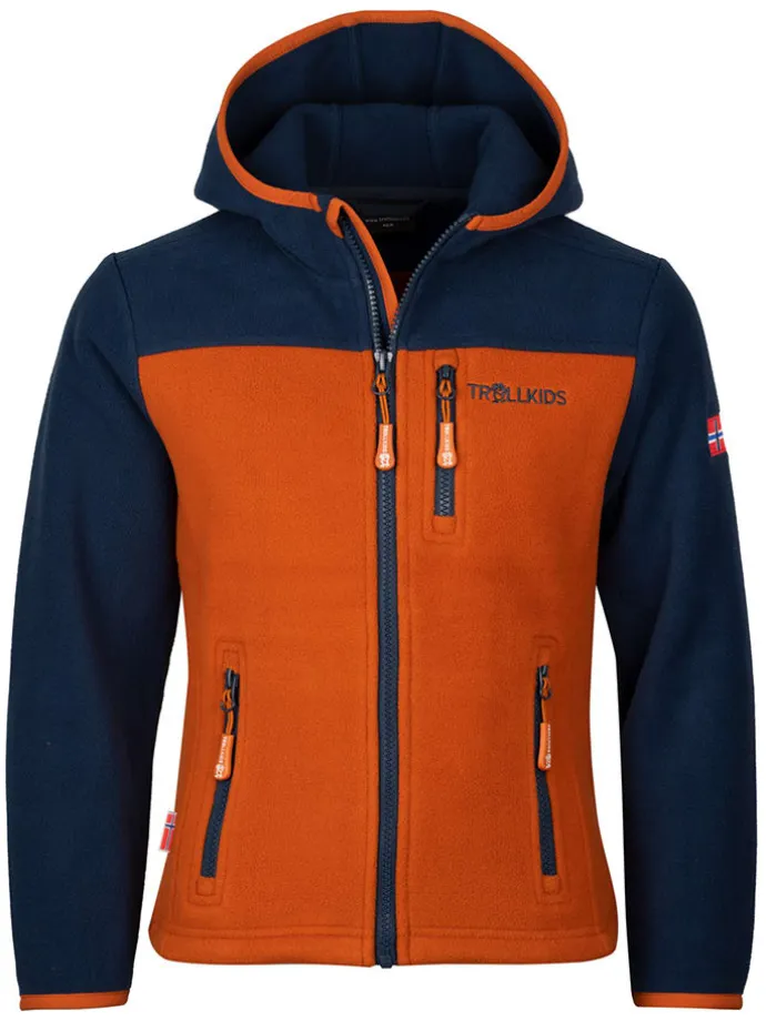 Fleecejacke "Stavanger" in Dunkelblau/ Orange