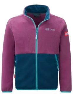 Fleecejacke "Storfjord" in Lila/ Dunkelblau