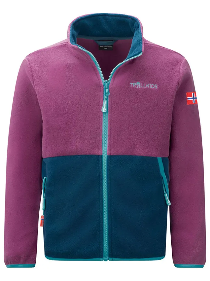 Fleecejacke "Storfjord" in Lila/ Dunkelblau