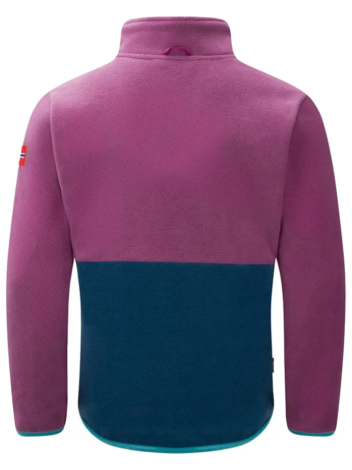 Fleecejacke "Storfjord" in Lila/ Dunkelblau