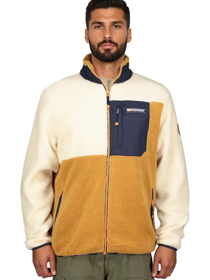Fleecejacke "Tarley" in Creme/ Gelb