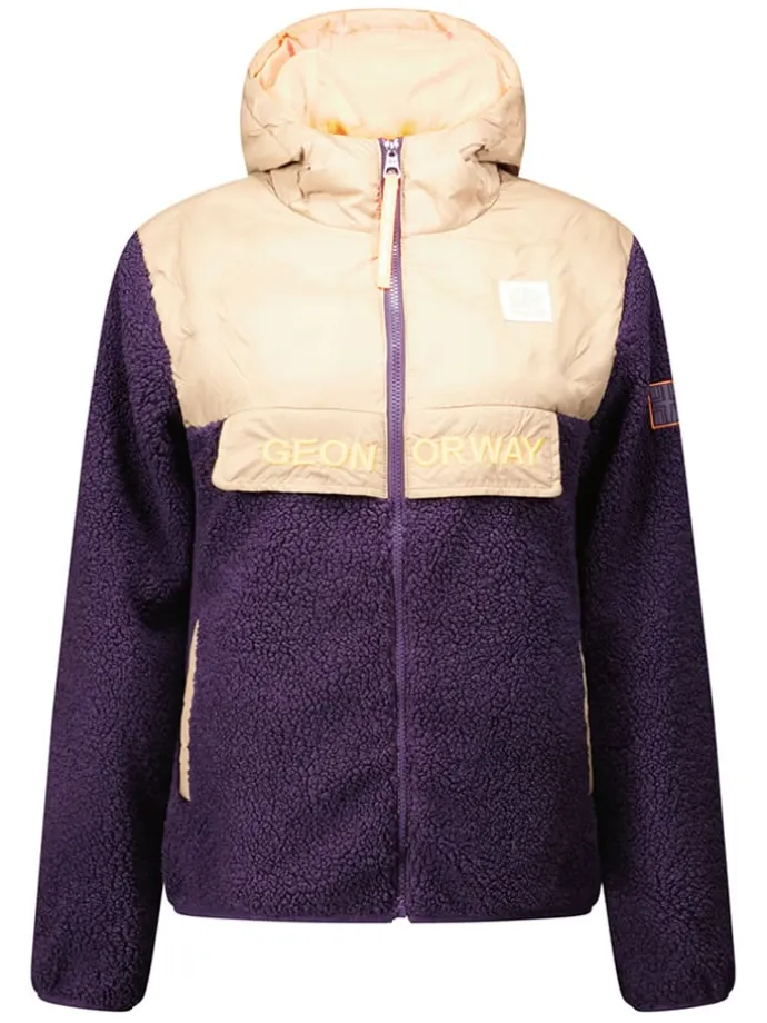 Fleecejacke "Techic" in Lila/ Beige