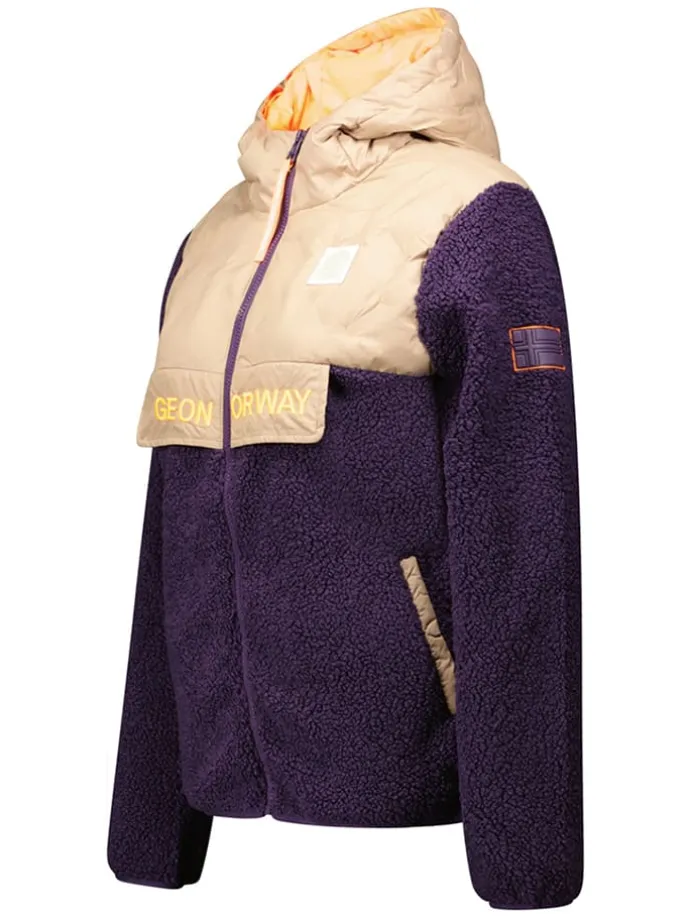 Fleecejacke "Techic" in Lila/ Beige