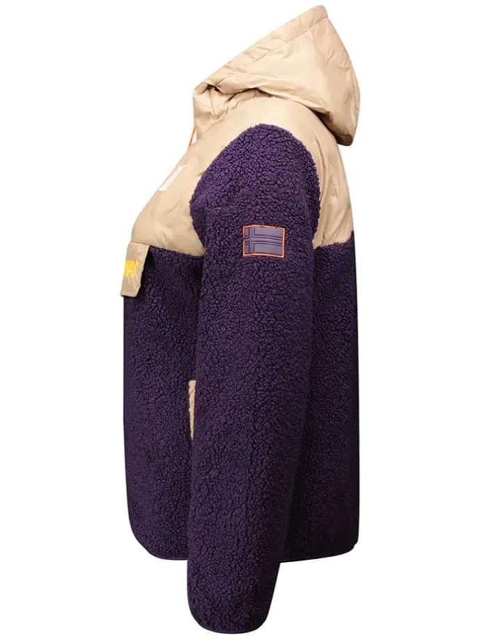 Fleecejacke "Techic" in Lila/ Beige