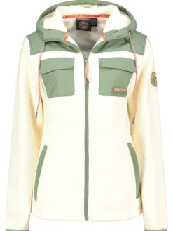 Fleecejacke "Toulouse" in Creme/ Oliv