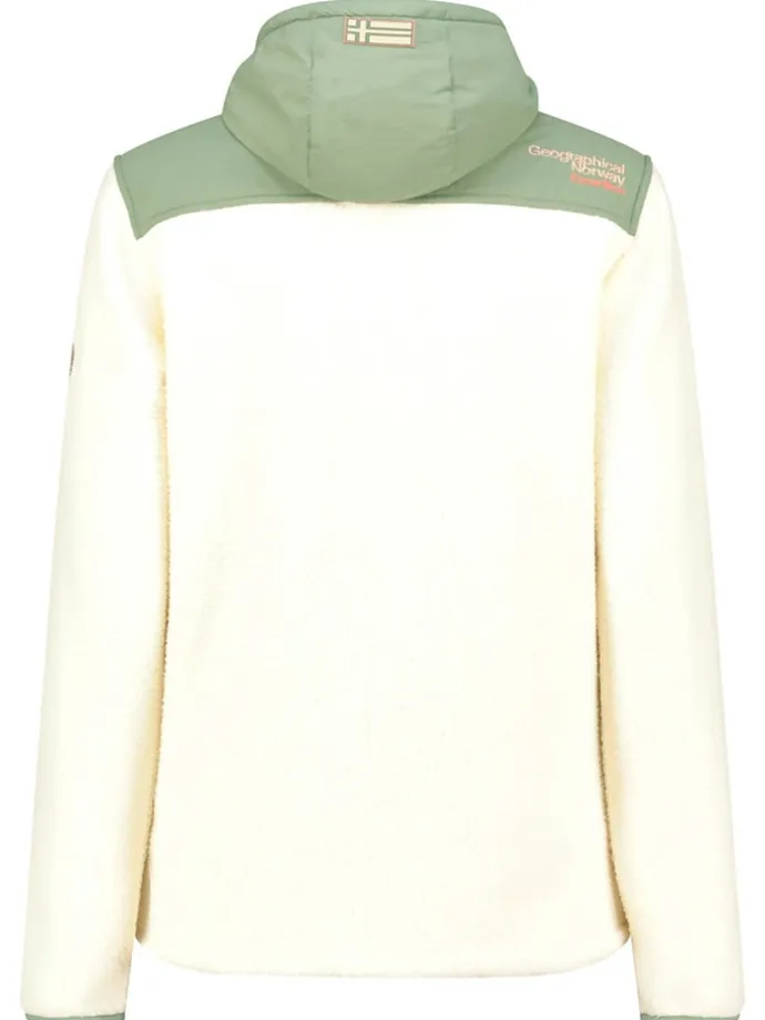 Fleecejacke "Toulouse" in Creme/ Oliv