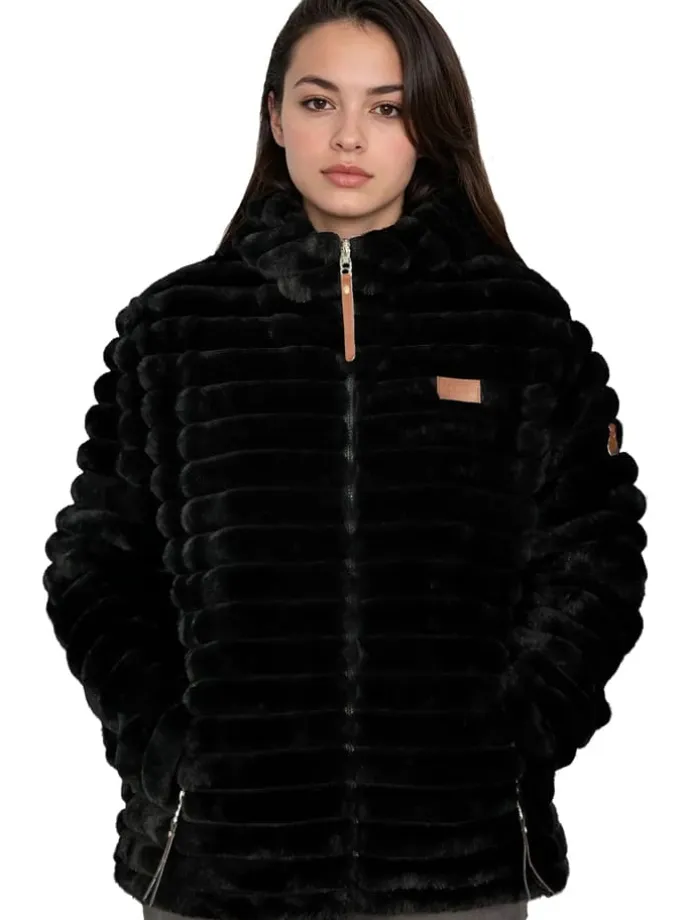 Fleecejacke "Trebelle" in Schwarz