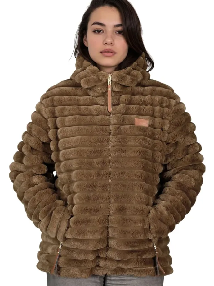 Fleecejacke "Trebelle" in Taupe