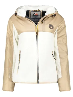 Fleecejacke "Ulyssim" in Beige/ Weiß