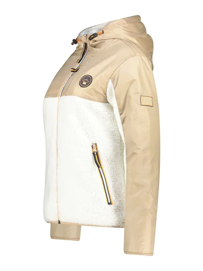 Fleecejacke "Ulyssim" in Beige/ Weiß