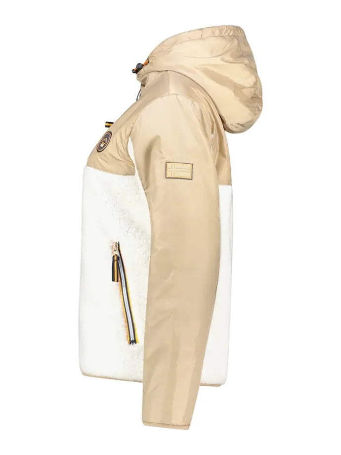 Fleecejacke "Ulyssim" in Beige/ Weiß