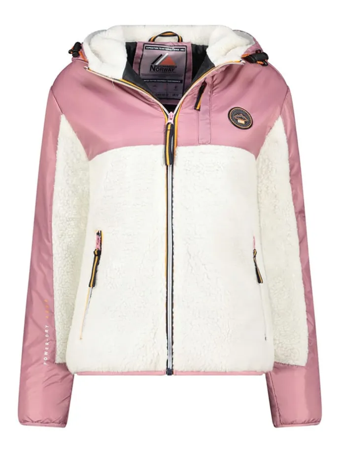 Fleecejacke "Ulyssim" in Rosa/ Weiß