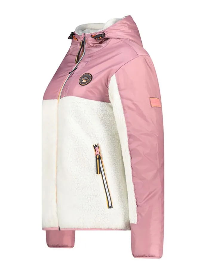 Fleecejacke "Ulyssim" in Rosa/ Weiß