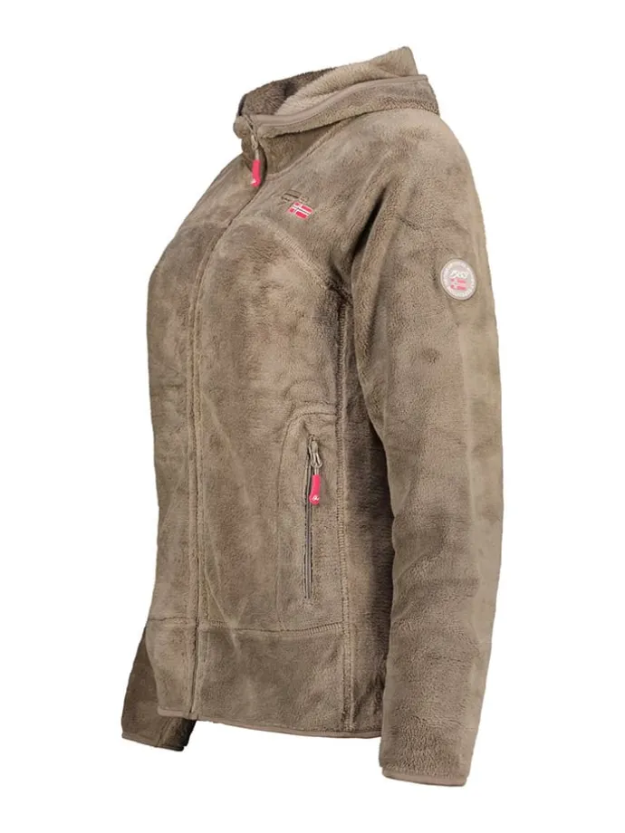 Fleecejacke "Upalood" in Hellbraun/ Grau