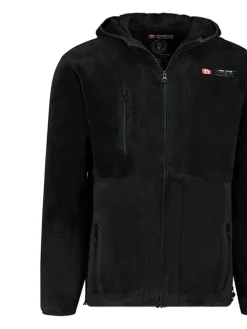 Fleecejacke "Uploadeak" in Schwarz