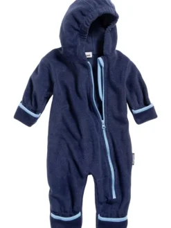 Fleece-Overall farblich abgesetzt in Marine
