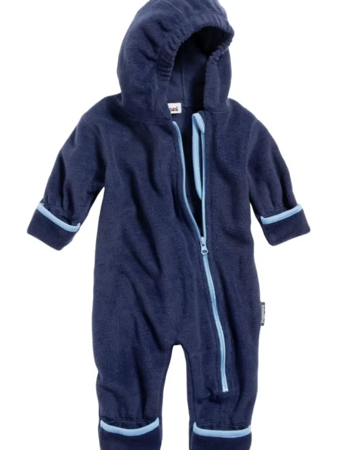 Fleece-Overall farblich abgesetzt in Marine