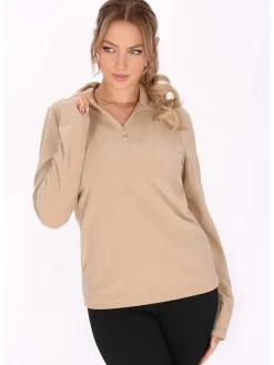 Fleecepullover in Beige