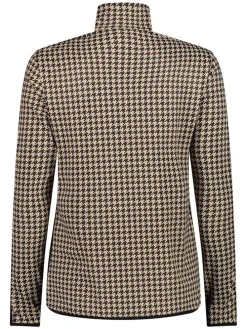 Fleecepullover in Beige/ Weiß/ Schwarz